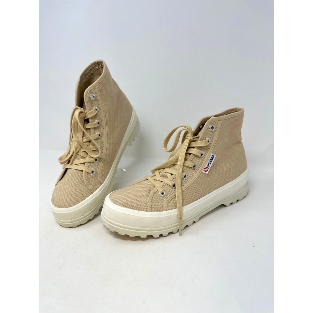 Superga Alpina High Top‎ Lug Sole Canvas Sneaker Tan 38 - US 7.5